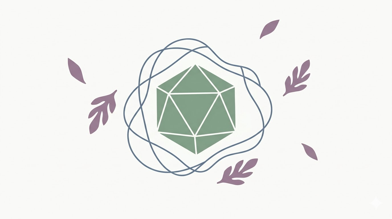 Conceptual illustration showing scattered knowledge being stabilized into a local knowledge core